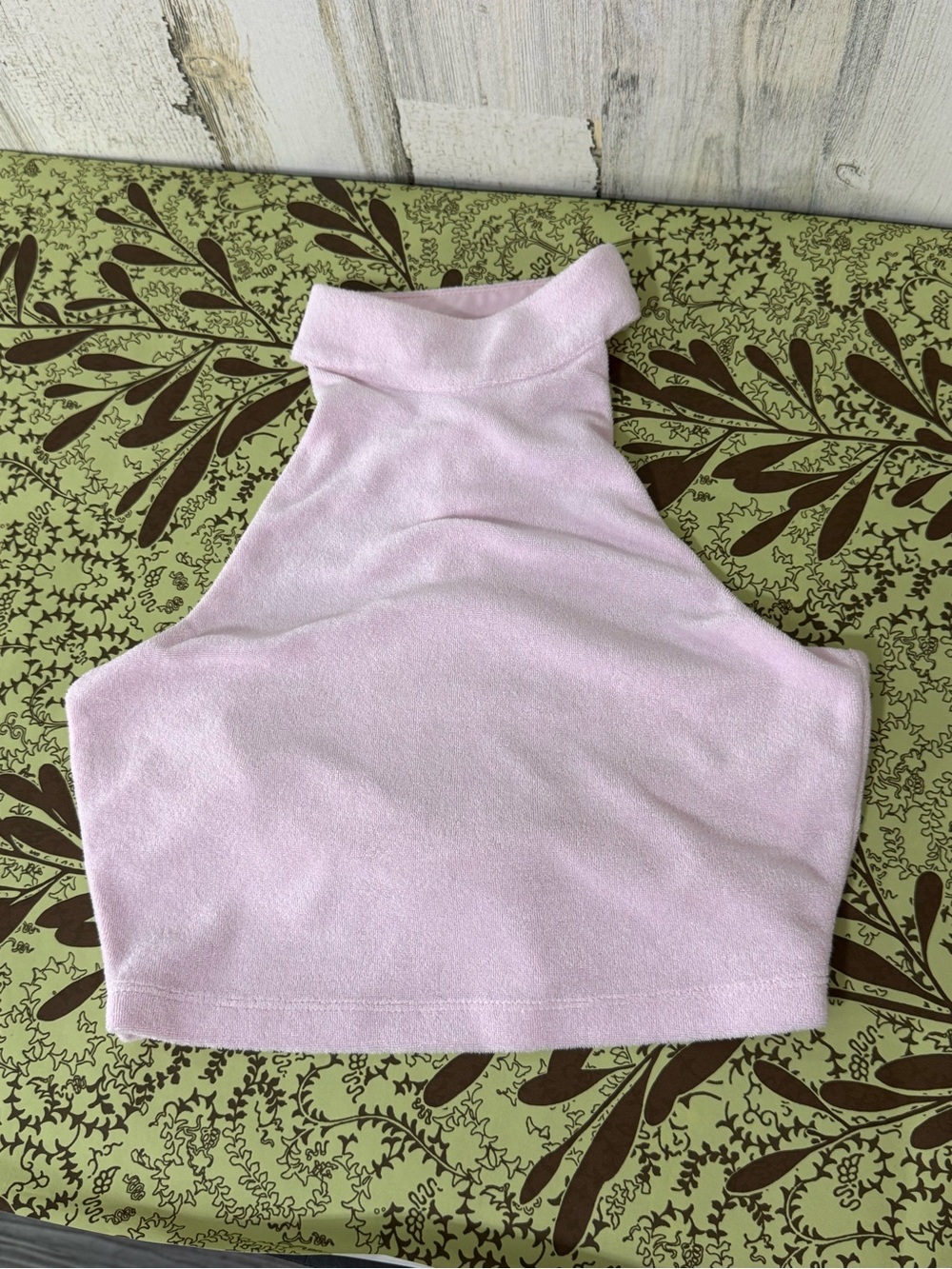 Fabletics High Neck Crop Top in Light Pink